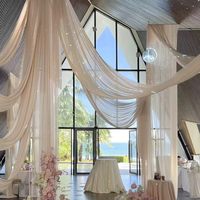 Voilages en mousseline de soie blanche sur mesure semi-transparents pour draperies de plafond, rideaux de toile de fond de mariage en extérieur et décoration d'événements
