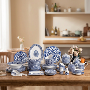 Vajilla de Porcelana Fina Ecológica de Lujo Minimalista con Diseño Floral, Apta para Lavavajillas y Microondas, Portátil - Product Image 3