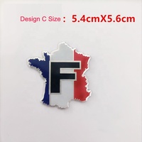 JDMotorsport88 Emblème de voiture 3D en aluminium, logo drapeau français, autocollant de calandre