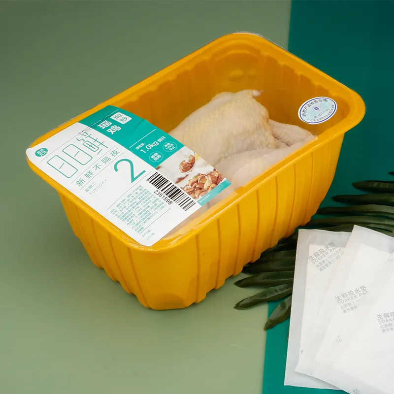 رائع عالية قدرة سوبر ماركت المتاح Pp حاويات مواد غذائية بلاستيكية صينية صندوق الدجاج