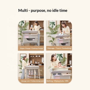 <span class=keywords><strong>Table</strong></span> <span class=keywords><strong>à</strong></span> <span class=keywords><strong>langer</strong></span> pliable et réglable en hauteur avec roulettes et système anti-pincement, ensemble de soins pour nourrissons et post-partum - Product Image 6