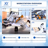 Machine de clouage de palettes en bois entièrement automatique à entraînement servo-électrique, robot de clouage pour assemblage de palettes, manutention automatique par moteur 210KG