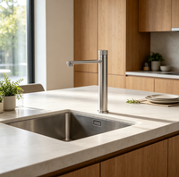 Robinet de cuisine moderne en acier inoxydable 304 à 3 voies, eau chaude et froide et robinet d'eau pure, robinet de cuisine 3 en 1