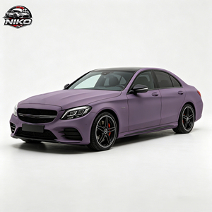 Film NIKO de haute qualité, vinyle pour voiture PET super mat gris capri violet, film décoratif qui change de couleur, empêche le jaunissement - Product Image 1