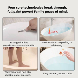 <span class=keywords><strong>Peinture</strong></span> <span class=keywords><strong>pour</strong></span> meubles Oakhouse DIY, revêtement liquide en porcelaine, résine époxy, <span class=keywords><strong>peinture</strong></span> à base d'eau, application au pinceau ou au pulvérisateur <span class=keywords><strong>pour</strong></span> la rénovation des baignoires et des carreaux - Product Image 3