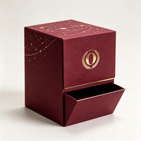 Boîte cadeau personnalisée avec logo imprimé et estampage doré, tiroir avec bande de sécurité pour produits de santé, produits haut de gamme
