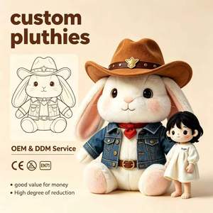 <span class=keywords><strong>Peluche</strong></span> <span class=keywords><strong>de</strong></span> Conejo Vaquero del Oeste con Orejas Caídas, Juguete <span class=keywords><strong>de</strong></span> <span class=keywords><strong>Peluche</strong></span> Vaquero Personalizado, Regalo para Eventos Temáticos al Aire Libre - Product Image 1