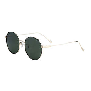 Gran oferta, gafas de sol Unisex Vintage con montura dorada redonda, excelente aleación de titanio, lentes polarizadas UV400 Tac para hombres y mujeres - Product Image 4