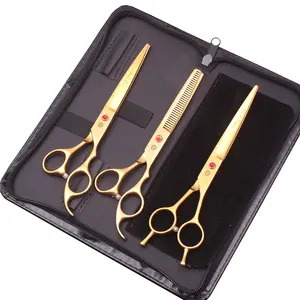 Tijeras de peluquería canina de acero inoxidable japonesas de 7 "con logotipo personalizado, tijeras curvas de adelgazamiento de peluquería para <span class=keywords><strong>mascotas</strong></span> de estilo Simple - Product Image 4