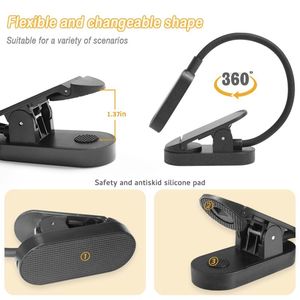 Lampe de bureau à clipser, lampe de lecture, ABS, 9 LED, rechargeable par USB, 3 couleurs, sans scintillement, col de cygne, avec coussinet antidérapant <span class=keywords><strong>pour</strong></span> l'étude et le bureau - Product Image 5