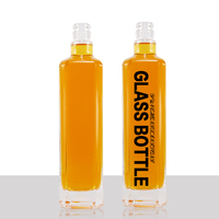 Bouteilles en verre transparent Super Flint personnalisées avec logo pour la vodka, le whisky, la tequila, le brandy, le rhum, fabricant d'usine, vente en gros