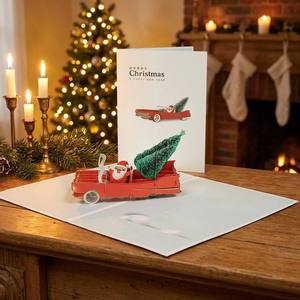 Cartes de vœux de Noël en papier 3D, impression personnalisée, vernis mat écologique, nouveau design, célébration pop culturelle - Product Image 1
