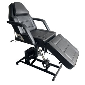 Table de massage hydraulique réglable pour tatouage et piercing, fauteuil de beauté en cuir PU blanc pour salon - Product Image 2