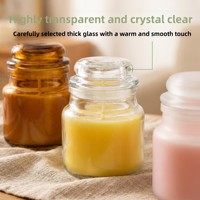 LAVO Pot à bougie en verre transparent vide avec couvercle en forme de champignon, résistant à la chaleur, 100 ml, Modèle 22h2-1, Vente en gros, Logo personnalisé, OEM