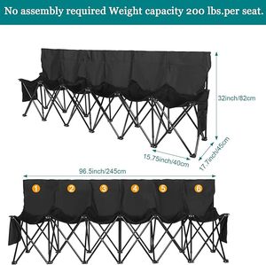 OEM Liegestuhl Football Sports Pliable Oxford Tissu 3 <span class=keywords><strong>4</strong></span> 6 Personnes Sièges Banc Salon Extérieur Pliant Camp Jardin <span class=keywords><strong>Chaises</strong></span> de Plage - Product Image 6