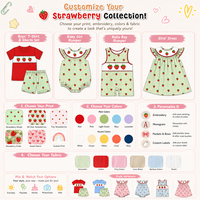 Robe pour filles personnalisée, imprimé fraises, brodée, 100% coton doux, certifiée CPSIA CPC, fabriquée par Puresun Top Factory, 6-12 ans