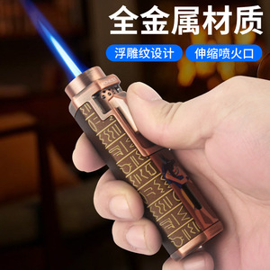 Honest Cigar <b>Lighter</b> And Cutter Set Floating Carved Windproof V Shape For Men Gift - Product Image 3