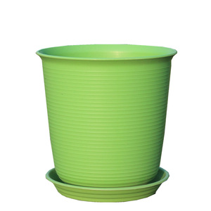 Pots de fleurs en plastique émaillé épaissi, <span class=keywords><strong>grande</strong></span> <span class=keywords><strong>taille</strong></span>, ronds, pour la maison et le jardin, avec plateau, durables - Product Image 1