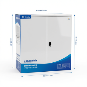 Modern Connector <b>Cabinet</b> 80x100x2.5 Cm Glossy <b>White</b> Living Room <b>Storage</b> Unit - Product Image 1