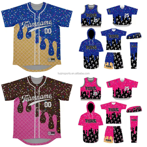 Maillots de baseball personnalisés à motif de crème glacée, tenues assorties pour la famille, pour jeunes et adultes, pour les jours de match estivaux - Product Image 2