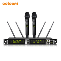 Mikrofon Nirkabel Profesional UHF True Diversity Dual Channel U-2022 Jangkauan Jauh untuk Pertunjukan Panggung / Gereja