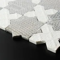 Mosaik Ubin Mozaik Porselen Backsplash Dapur Kamar Mandi Hitam dan Putih 30X30 Cm