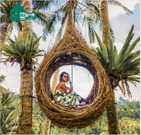 Offre Spéciale Bali style oiseau nid balançoire drôle et fantaisie extérieur rotin daybed extérieur parc décoration chaise véritable osier arbre balançoire