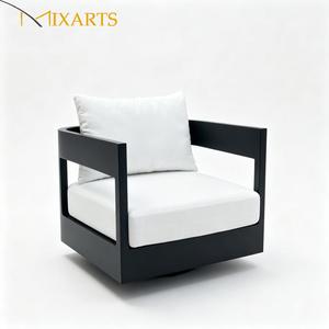Fauteuil de <span class=keywords><strong>jardin</strong></span> pivotant de luxe personnalisable en aluminium, avec <span class=keywords><strong>coussin</strong></span> imperméable à séchage rapide pour terrasse et <span class=keywords><strong>jardin</strong></span> - Product Image 3