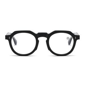Gafas Redondas con Montura Completa, Color Negro Sólido, Anti-UV, Ligeras, Unisex, para Adultos, Monturas para Corrección de la Visión - Product Image 6