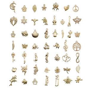 Mixed 51Kc Gold Pendant Charms DIY Jewelry Accessories Various Shapes For <b>Bracelet</b> Necklace Making - Product Image 5