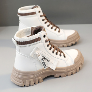 Nouvelles Bottes Montantes Femme 2026 à Lacets, Hiver, Doublure Peluche Chaude, Respirantes, Antidérapantes, Rehaussantes, Semelle Épaisse - Evergreen LYKU - Product Image 2