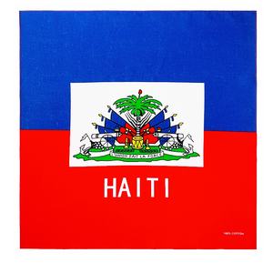 Venta al por mayor de pañuelos caribeños multifunción personalizados, pañuelo cuadrado de algodón con bandera de país de Haití para uso en exteriores, diseño jamaicano de EE. UU. - Product Image 2