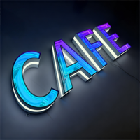 Enseigne LED personnalisée avec logo miroir infini et lettres lumineuses pour entreprises, salons, bars et décoration murale de piste de danse