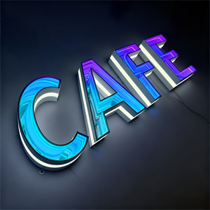 Enseigne LED personnalisée avec logo miroir infini et lettres lumineuses pour entreprises, salons, bars et <span class=keywords><strong>d</strong></span>écoration murale de piste de danse - Product Image 1