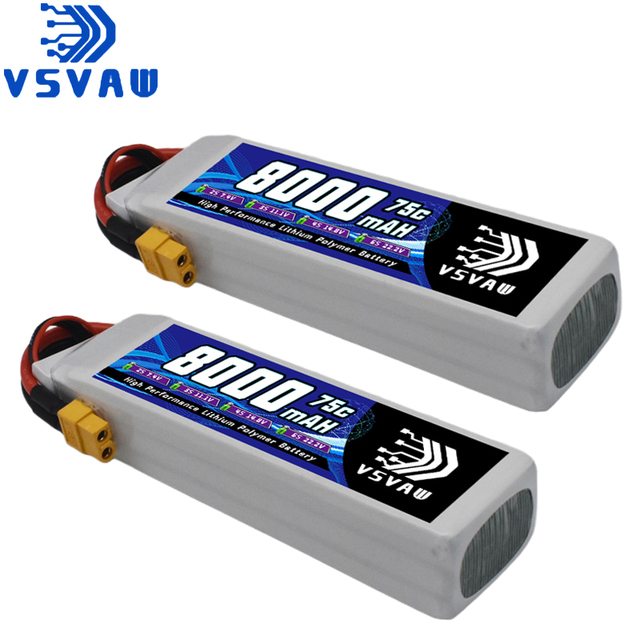 VSVAW 3S Lipo Battery 11.1V 8000mAh 75C RC Lipo Battery Hardcase XT60 Plug for RC Cars Drones,Airplane,FPV, RC Plane, Racing