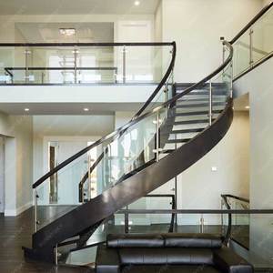 <span class=keywords><strong>Escalier</strong></span> Garde-corps en verre Colonne Colonne Acier inoxydable Chaude Garde-corps de luxe personnalisé Intérieur Extérieur Structure en acier moderne <span class=keywords><strong>Bois</strong></span> massif - Product Image 1
