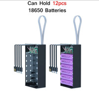 12*18650 boîte de rangement de batterie avec 4 câbles PD QC chargeur boîtier de batterie externe 18650 support de batterie boîtier de charge coque