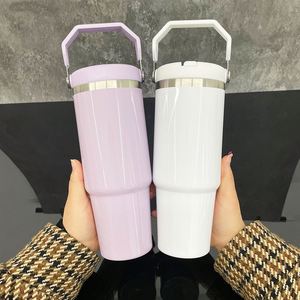 Macaron Blank Sublimation Outdoor 30Oz Glossy Colored Flip Water <b>Bottle</b> for Heat Press Printing - Product Image 3