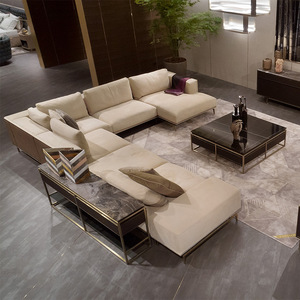 Sofás de Sala de Estar (usados), Muebles de Diseño Italiano Moderno, Sofás Seccionales de Cuero en Forma de L, Sofás de Lujo VLIPE-SF-01, Sofá de Lujo para Sala de Estar - Product Image 2