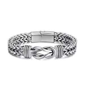 Pulsera de Cadena Franco Cubana de Alta Calidad para Hombre, Joyería Personalizada de Acero Inoxidable, Pulsera con Nudo Celta - Product Image 1