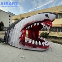 Décoration de fête pour événements de grande taille, tunnel gonflable en forme de requin, tunnel gonflable en forme de requin de grande taille