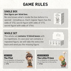 ฟิกเกอร์ของสะสมซีรีส์ Hirono X เลอ ปิแอตต์ ปรินซ์ ของแท้ 100% วัสดุ PVC แบบกล่องสุ่ม ของตกแต่งบ้าน ของขวัญวันเกิด ของขวัญวันหยุด ขายส่ง - Product Image 3