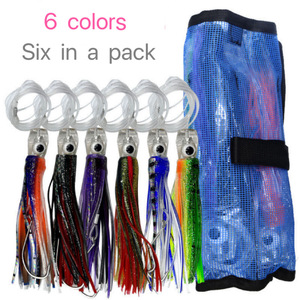 16cm 25cm 30cm curricán señuelo goma calamar faldas pulpo mar pesca anzuelo arrastre suave cebo de pesca agua salada atún Marlin <span class=keywords><strong>Mahi</strong></span> - Product Image 1