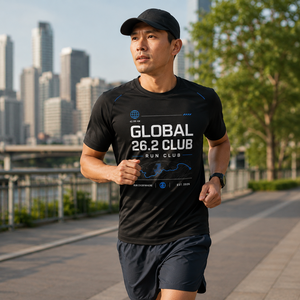 Camiseta Personalizada Global 26.2 Runner Club, Ropa de Carrera de Resistencia, Ropa Deportiva de Alto Rendimiento, Camiseta Vintage para Hombre, Ecológica y de Secado Rápido - Product Image 1