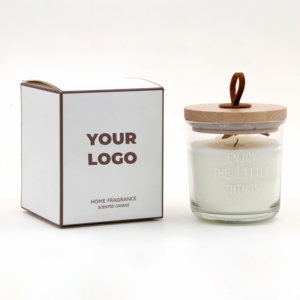 Velas coloridas de cera de soja con tapa de vidrio transparente Fragancia para el hogar <span class=keywords><strong>Candelas</strong></span> perfumadas neutras para Diwali Ramadán Vacaciones o uso de bares - Product Image 2
