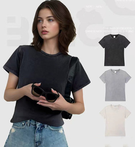 T-shirt vintage à manches courtes en coton 100% lavé, impression numérique graphique 275GSM, pour femmes - Product Image 6