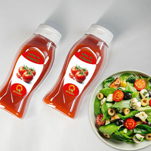 8oz 250ml Transparent PP Food Grade Squeeze Sauce Bottle for <strong>Ketchup</strong> with Flip Top Cap Upside Down - Product Image 1