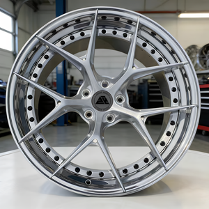 Cerchi Forgiati Personalizzati <span class=keywords><strong>Sen</strong></span> Yao a 2 Pezzi Multi-Raggio per Audi RS6 Avant RS7 C8 |   Argento Spazzolato con Bordo Lucidato |   6061-T6 - Product Image 4