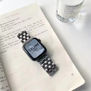 Nouveau bracelet de montre en métal à la mode, bande rayée en acier inoxydable pour <span class=keywords><strong>Apple</strong></span> <span class=keywords><strong>Watch</strong></span> Series 9 <span class=keywords><strong>8</strong></span> 7 6 5 4 3 2 1 Taille 38/40/42/45/49 <span class=keywords><strong>mm</strong></span> - Product Image 4