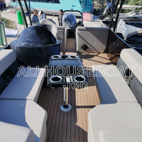 Nouveauté, meilleur prix, bateau ponton de luxe en aluminium de 27 pieds, modèle sportif, avec deux moteurs et remorque, bateau de loisirs familial à vendre